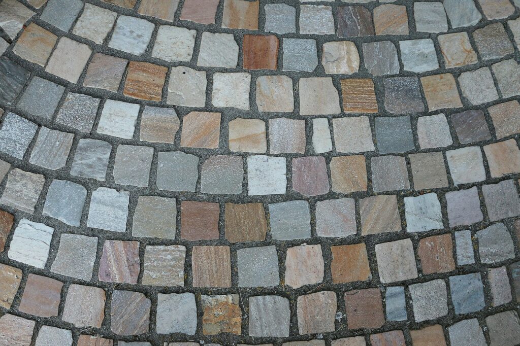 Paved ground with colorful rocks - great for wallpapers